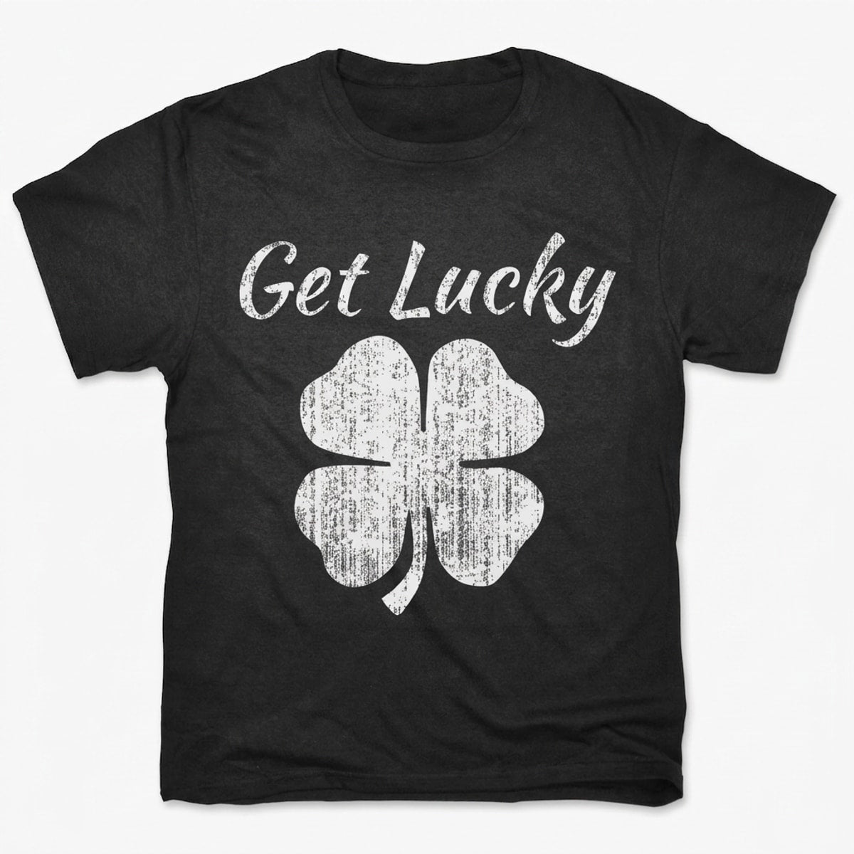Get Lucky Four Leaf Clover St Patricks Day in Black