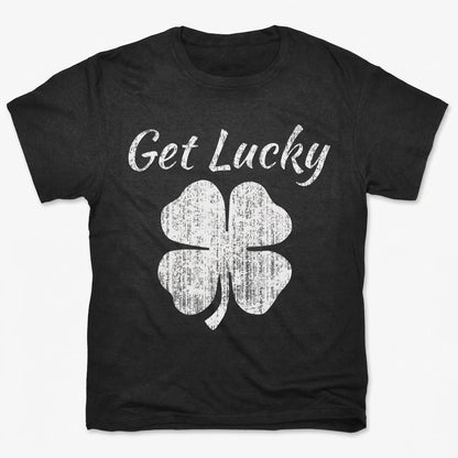 Get Lucky Four Leaf Clover St Patricks Day in Black