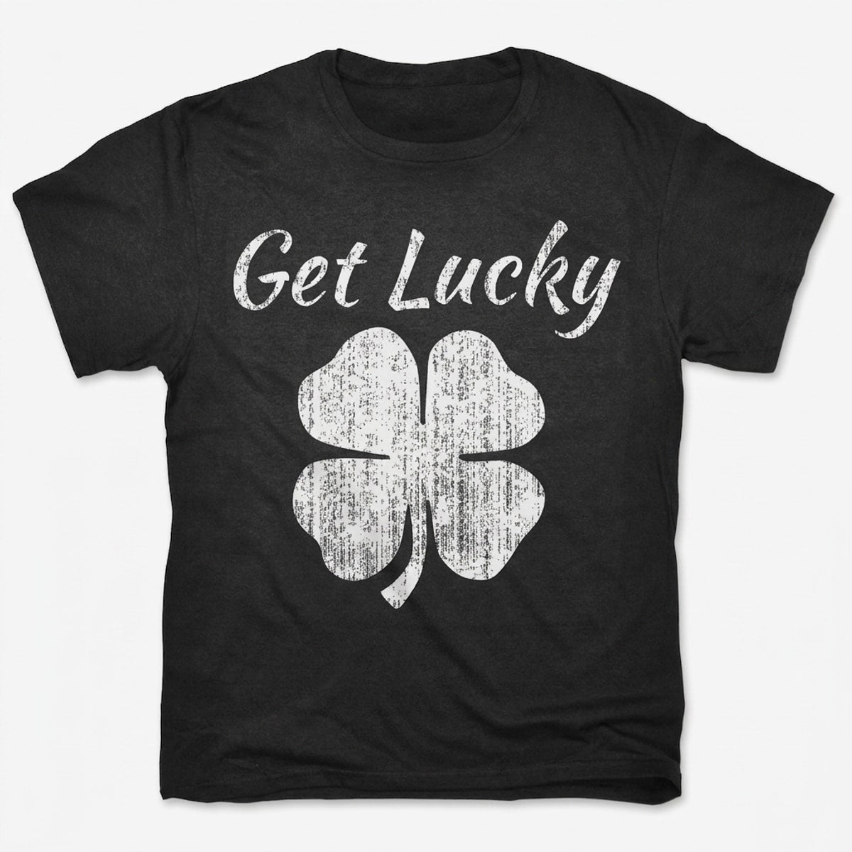 Get Lucky Four Leaf Clover St Patricks Day in Black