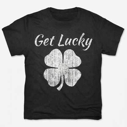 Get Lucky Four Leaf Clover St Patricks Day in Black