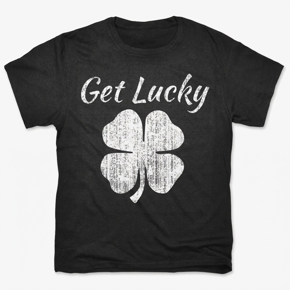 Get Lucky Four Leaf Clover St Patricks Day in Black