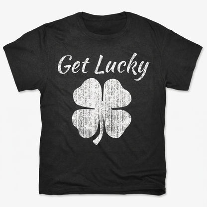 Get Lucky Four Leaf Clover St Patricks Day in Black