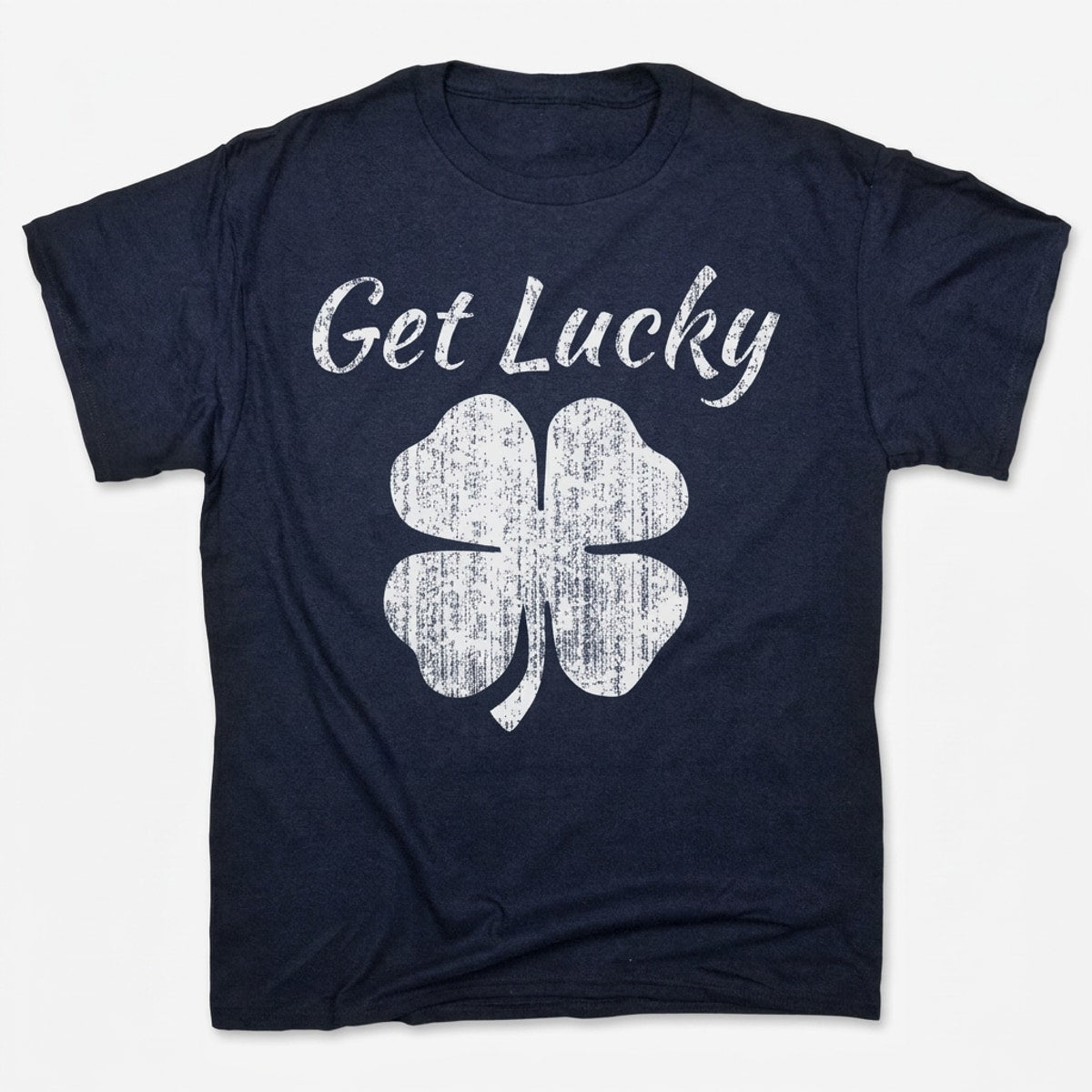 Get Lucky Four Leaf Clover St Patricks Day in Navy Blue