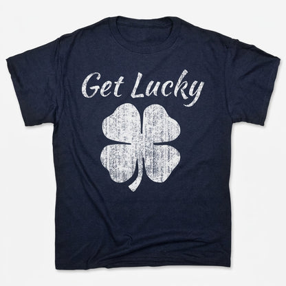 Get Lucky Four Leaf Clover St Patricks Day in Navy Blue