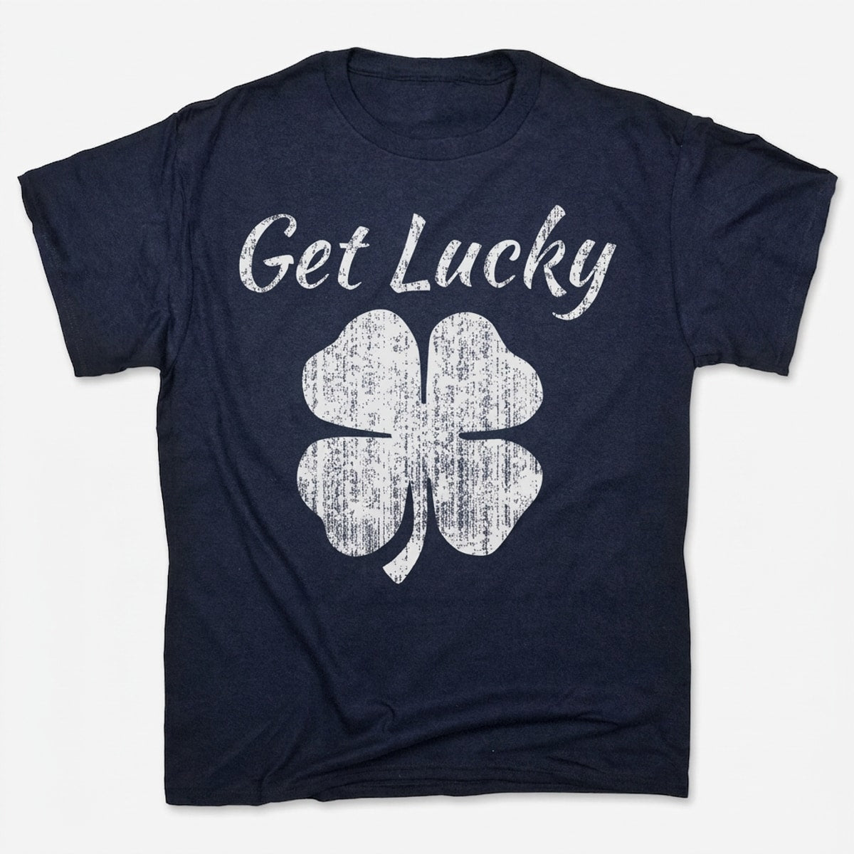 Get Lucky Four Leaf Clover St Patricks Day in Navy Blue