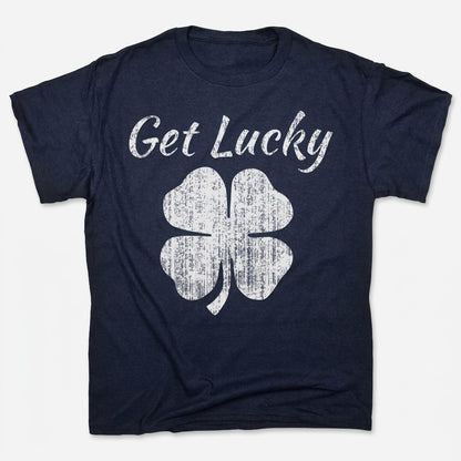 Get Lucky Four Leaf Clover St Patricks Day in Navy Blue