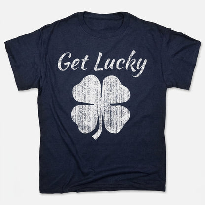 Get Lucky Four Leaf Clover St Patricks Day in Navy Blue