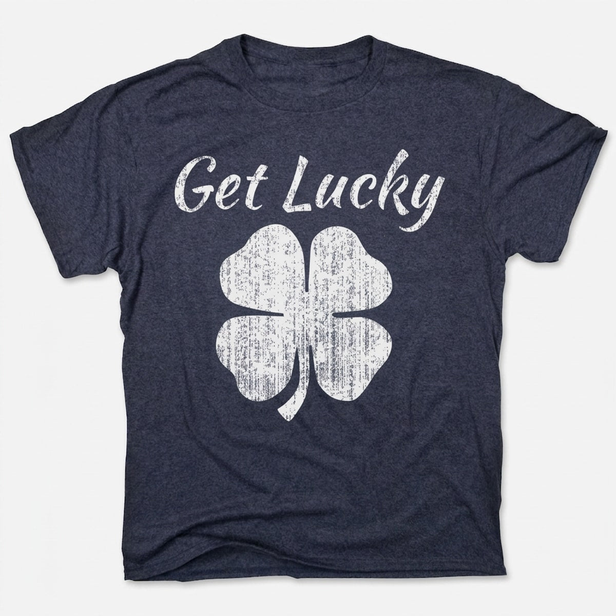 Get Lucky Four Leaf Clover St Patricks Day in Navy Heather