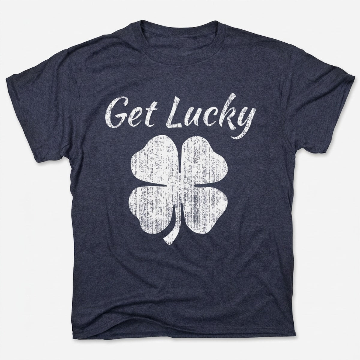 Get Lucky Four Leaf Clover St Patricks Day in Navy Heather