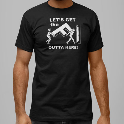 Let's Get the F Outta Here graphic Unisex Heavyweight T-Shirt in Black