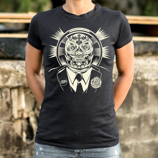 Glory Of The Luchador with Halo graphic Women's T-Shirt in Midnight