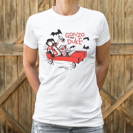 Gonzo and Duke Psychedelic Wagon Ride graphic Women's T-Shirt in Snow