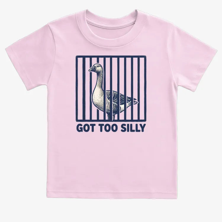 Got Too Silly Goose-Kids T-Shirt-Pink