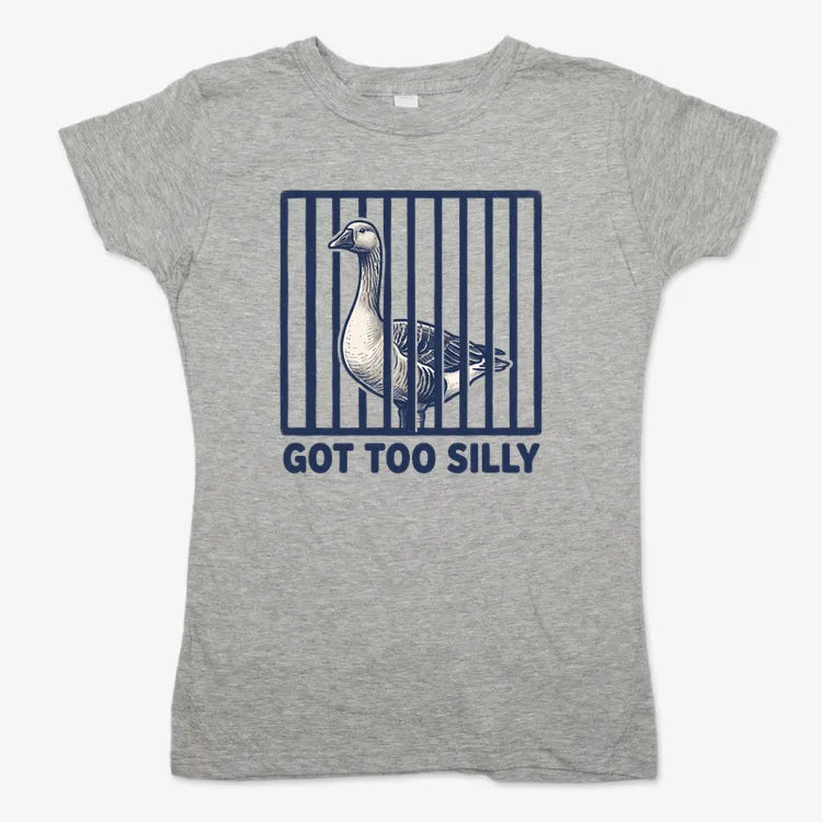Got Too Silly Goose-Women's T-Shirt-Gray Granite