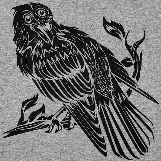 Three-Eyed Bird Mystical Raven Illustration detail