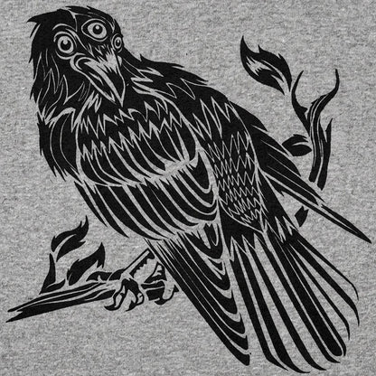 Three-Eyed Bird Mystical Raven Illustration detail