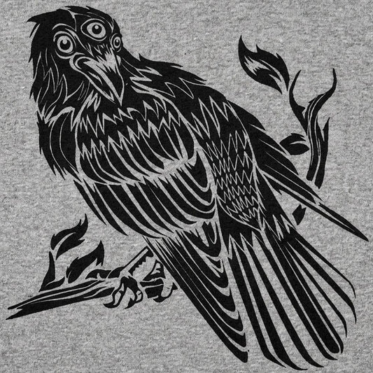 Three-Eyed Bird Mystical Raven Illustration detail