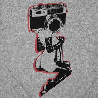 Smile Vintage Pinup Girl with Camera Head detail