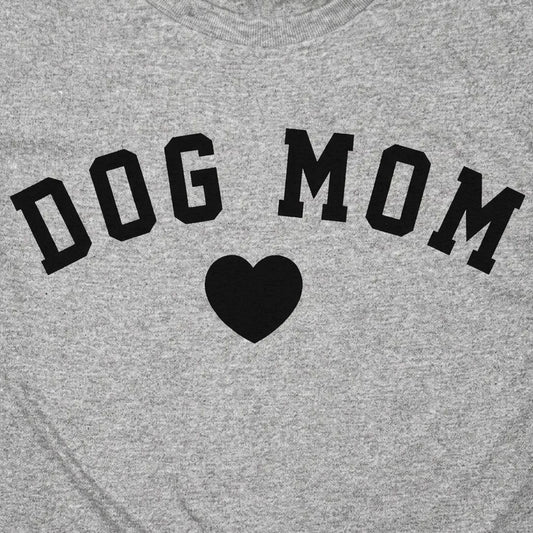 Dog Mom with Heart Varsity Text detail