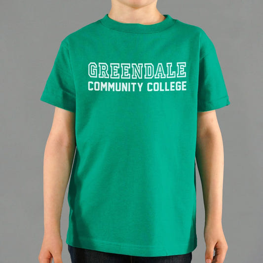 Greendale Community College graphic Kids T-Shirt in Green