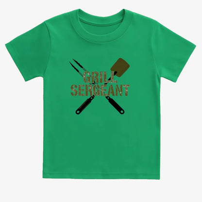 Grill Sergeant Master of the BBQ-Kids T-Shirt-Green