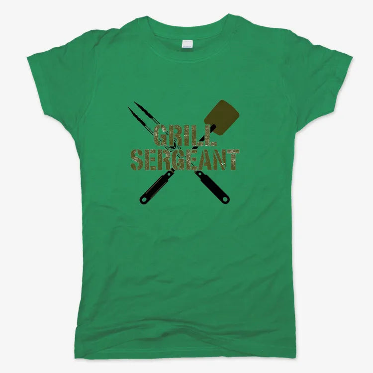 Grill Sergeant Master of the BBQ-Women's T-Shirt-Lucky Green