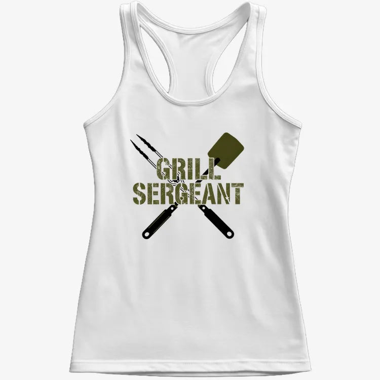 Grill Sergeant Master of the BBQ-Women's Tank Top-Snow