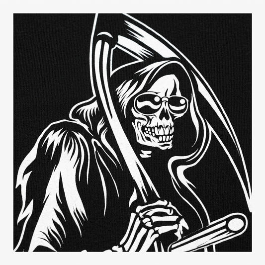 Grin Of The Reaper Grim Reaper Skull with Scythe detail