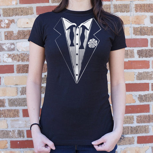 Hangover Tuxedo Crooked Bow Tie Costume Print graphic Women's T-Shirt in Midnight