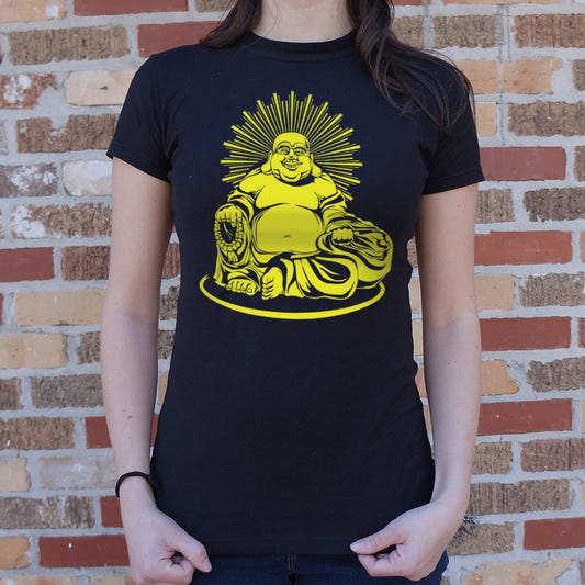 Happy Buddha Laughing graphic Women's T-Shirt in Midnight