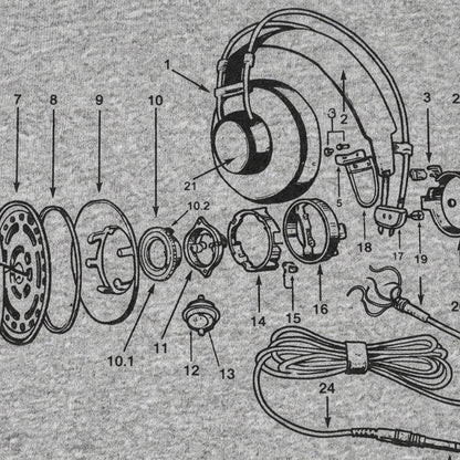 Headphone Anatomy Exploded Parts Diagram detail