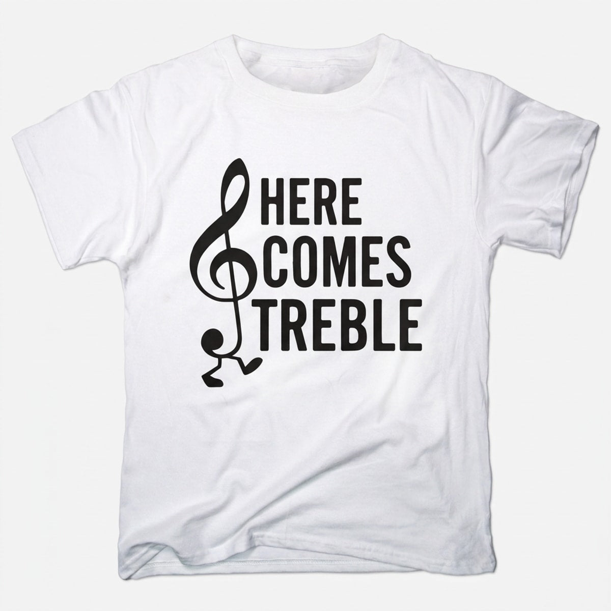 Here Comes Treble Walking Treble Clef Music Note in White