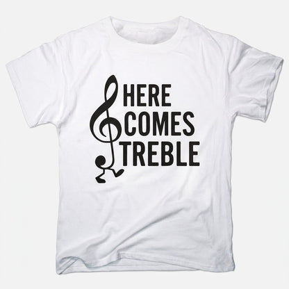 Here Comes Treble Walking Treble Clef Music Note in White