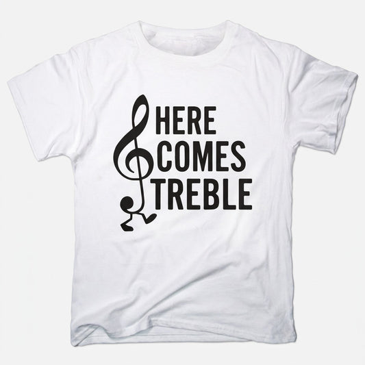Here Comes Treble Walking Treble Clef Music Note in White