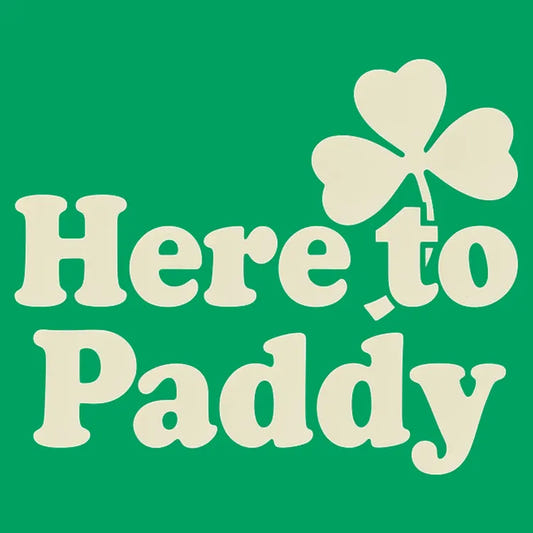 Here to Paddy St. Patrick's Day Shamrock Pun graphic tee design
