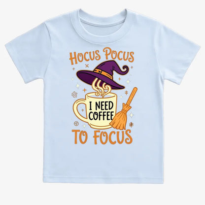 Hocus Pocus I Need Coffee to Focus-Kids T-Shirt-Blue