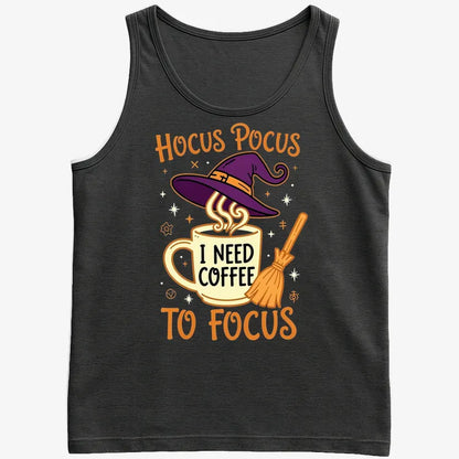 Hocus Pocus I Need Coffee to Focus-Men's Tank Top-Black