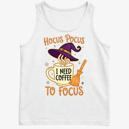 Hocus Pocus I Need Coffee to Focus-Men's Tank Top-White