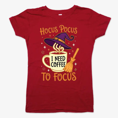 Hocus Pocus I Need Coffee to Focus-Women's T-Shirt-Deep Red