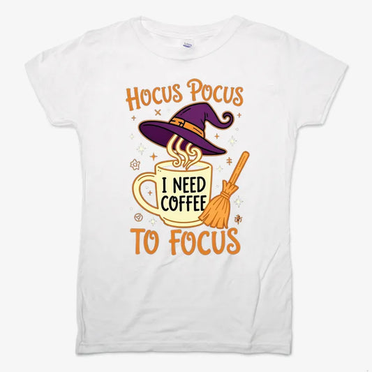 Hocus Pocus I Need Coffee to Focus-Women's T-Shirt-Snow