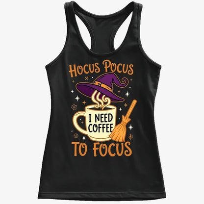 Hocus Pocus I Need Coffee to Focus-Women's Tank Top-Midnight