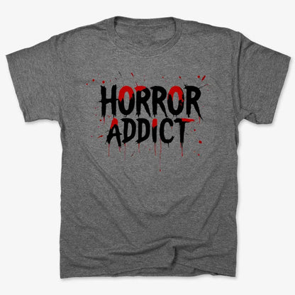 Horror Addict Blood Drip Graphic-Men's T-Shirt-Charcoal Heather
