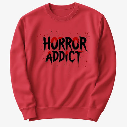 Horror Addict Blood Drip Graphic-Sweater-Red