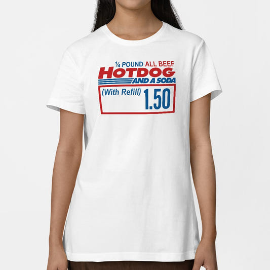Hot Dog and a Soda - Costco $1.50 Combo Parody graphic Women's T-Shirt in Snow