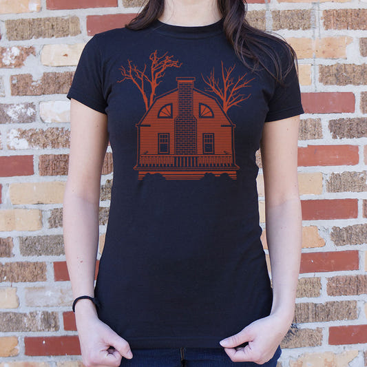 House of Horrors - Amityville-Style Haunted House graphic Women's T-Shirt in Midnight