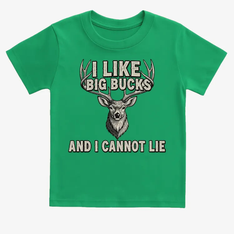 I Like Big Bucks and I Cannot Lie-Kids T-Shirt-Green