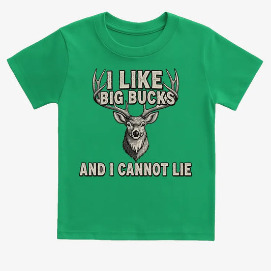 I Like Big Bucks and I Cannot Lie-Kids T-Shirt-Green