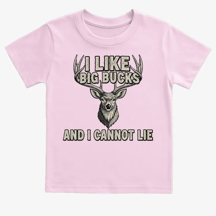I Like Big Bucks and I Cannot Lie-Kids T-Shirt-Pink