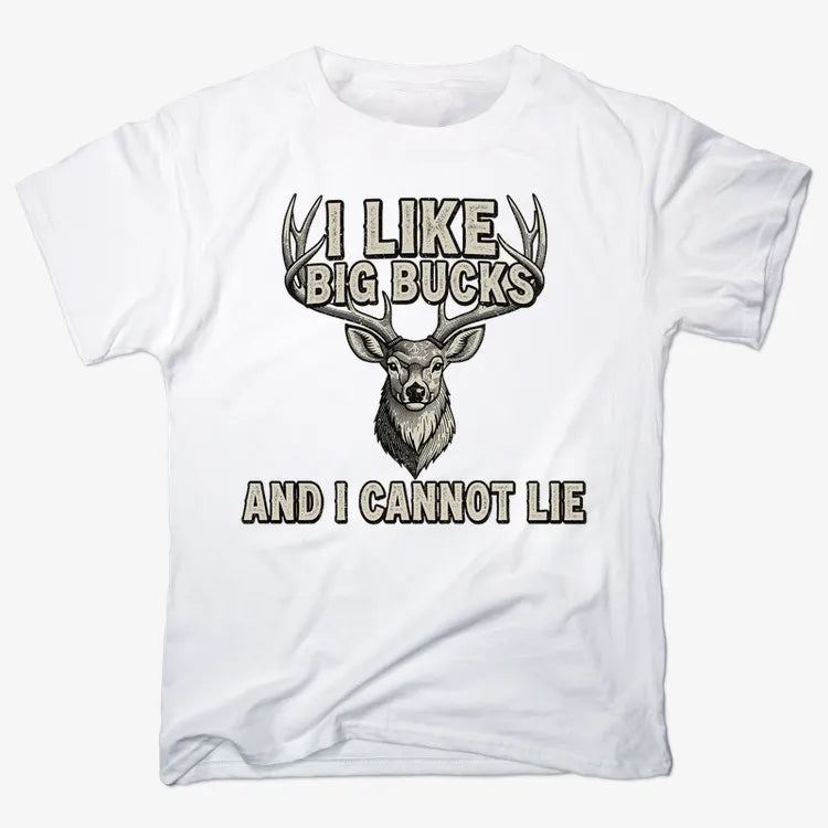 I Like Big Bucks and I Cannot Lie-Men's T-Shirt-White