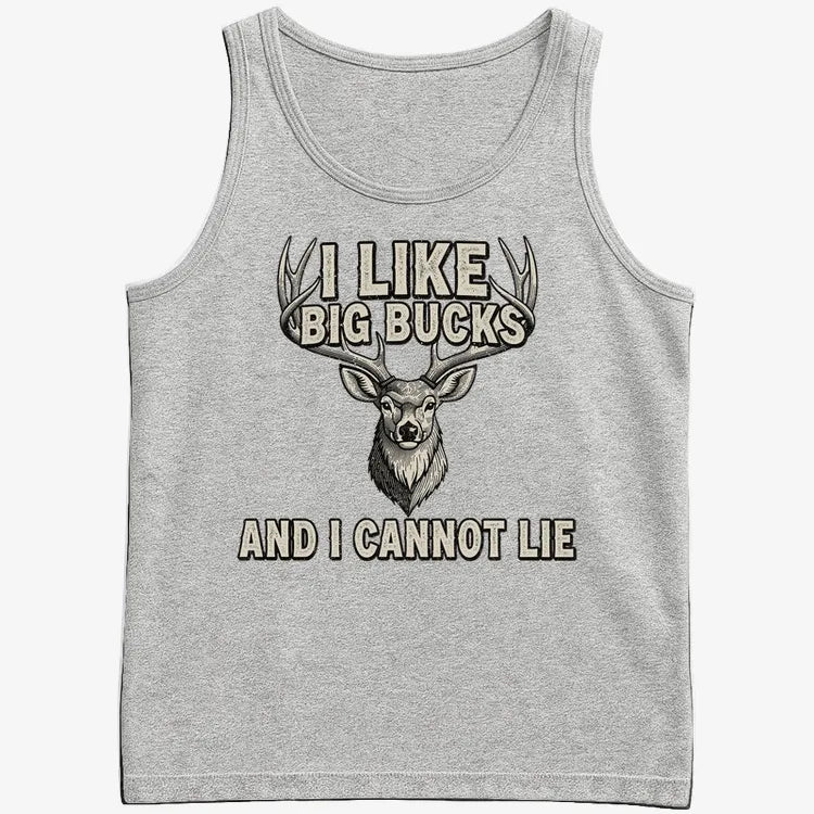 I Like Big Bucks and I Cannot Lie-Men's Tank Top-Gray Heather